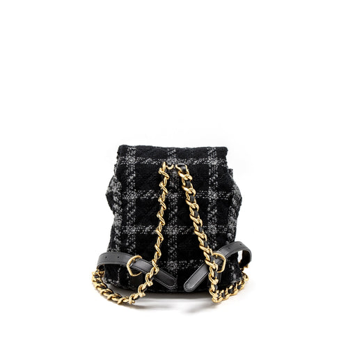 CHANEL DUMA BACKPACK TWEED MULTICOLOURED BRUSHED GHW (MICROCHIP)