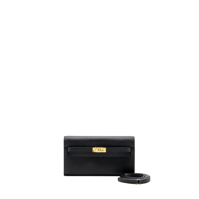 HERMES KELLY TO GO EPSOM BLACK GHW