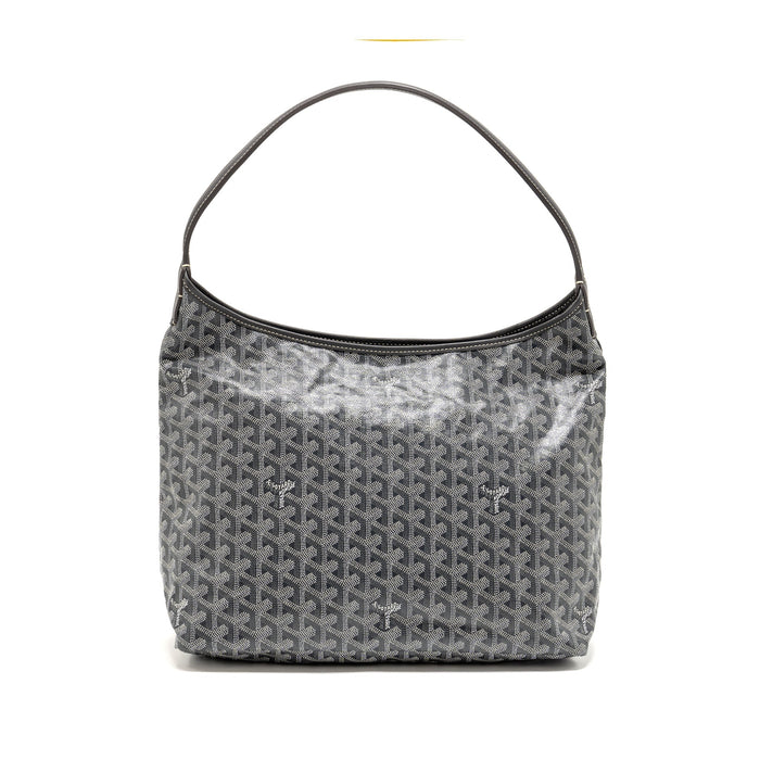 GOYARDBOHEME HOBO BAG GOYARDINE CANVAS/CALFSKIN GRIS SHW