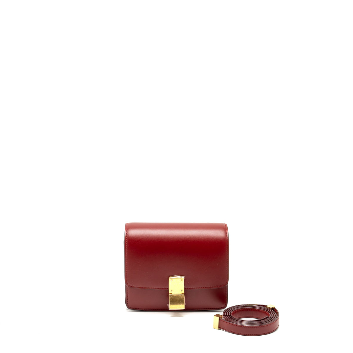CELINE MINI CLASSIC BOX BAG CALFSKIN RED GHW