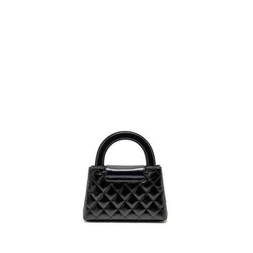 CHANEL MINI KELLY SHOPPING TOTE BAG CALFSKIN BLACK GHW (MICROCHIP)