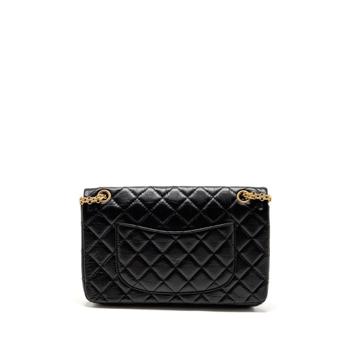 CHANEL LARGE 2.55 REISSUE FLAP BAG AGED CALFSKIN BLACK GHW
