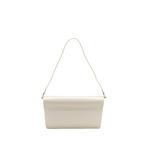 CELINE TRAPEZE TRIOMPHE SHOULDER BAG SHINY CALFSKIN WHITE SHW