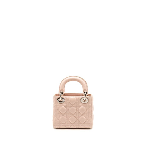 DIOR MINI LADY DIOR CRYSTAL STRAP LIMITED EDITION LAMBSKIN LIGHT PINK SHW
