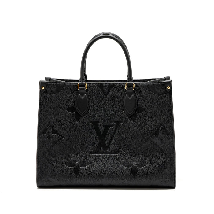LOUIS VUITTON ONTHEGO MM MONOGRAM EMPRENITE BLACK GHW (NEW VERSION)