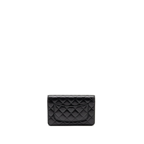 CHANEL 2.55 REISSUE WALLET ON CHAIN LAMBSKIN BLACK GHW (MICROCHIP)