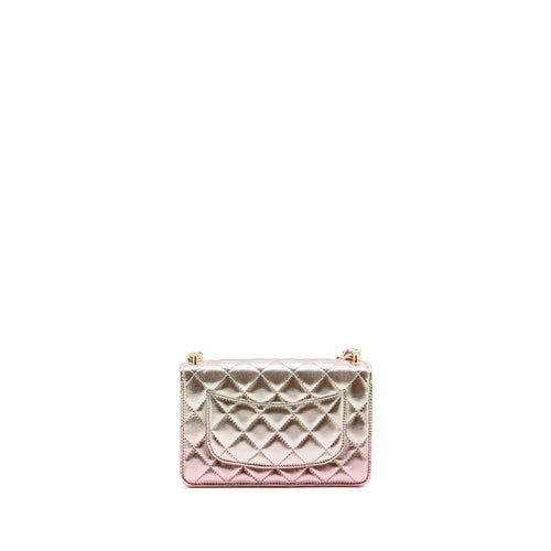 CHANEL 21K WALLET ON CHAIN IRIDESCENT LAMBSKIN LGHW (MICROCHIP)