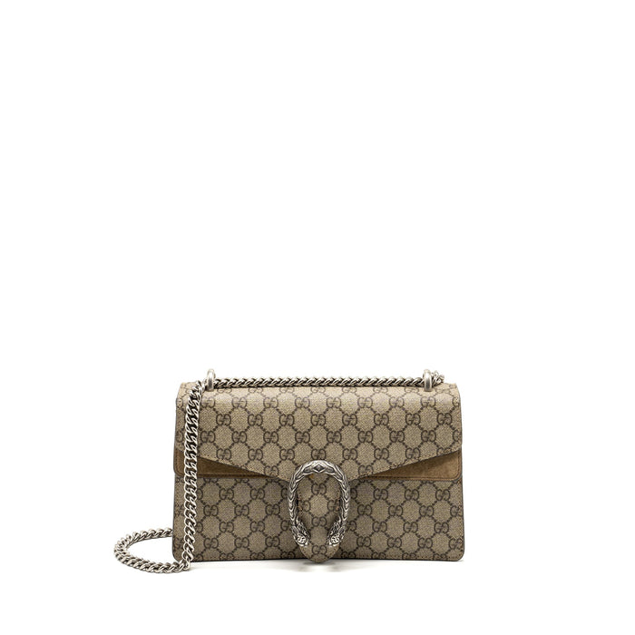 GUCCI DIONYSUS GG SHOULDER BAG GG SUPREME CANVAS / SUEDE BEIGE SHW