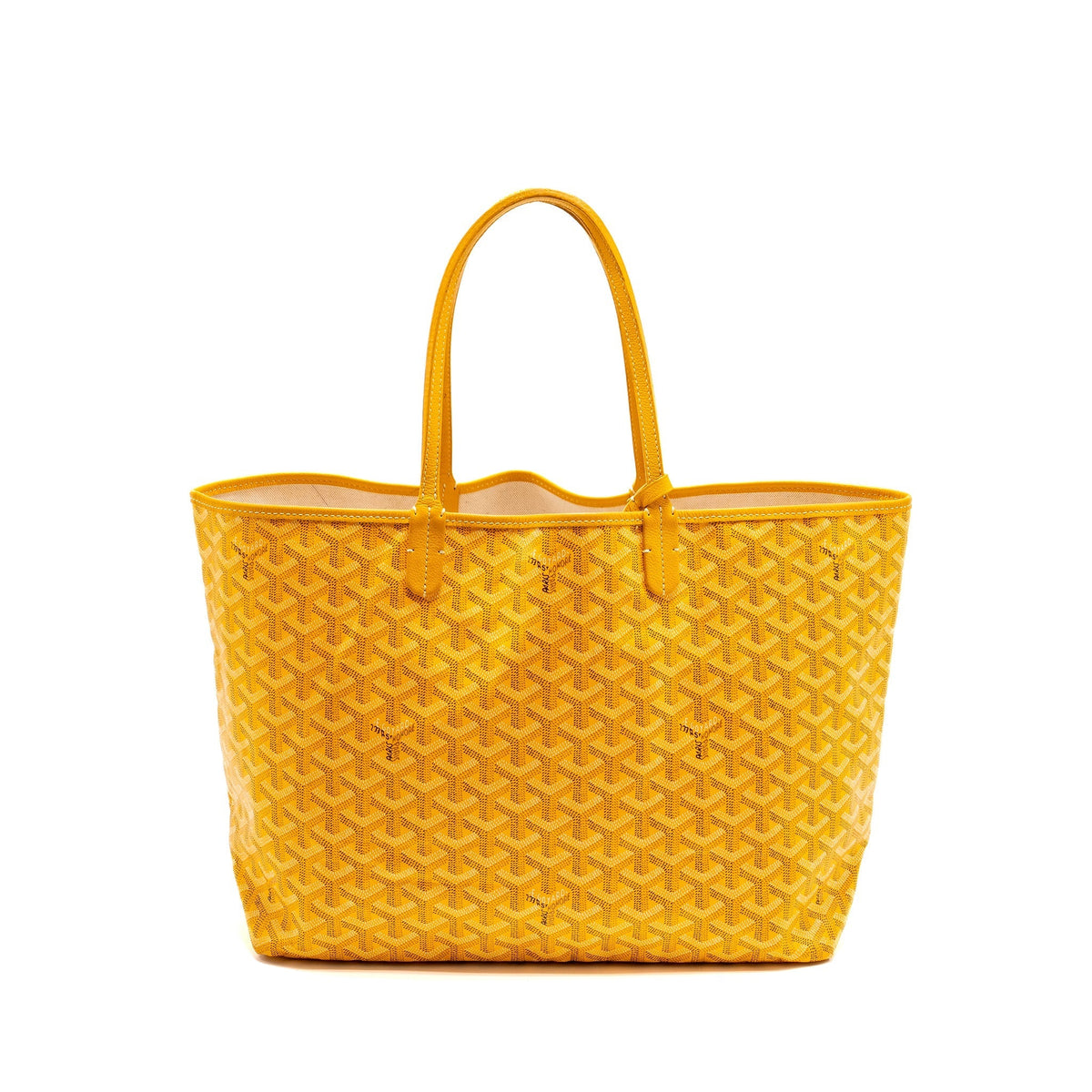 GOYARD SAINT LOUIS PM TOTE BAG GOYARDINE CANVAS / CALFSKIN YELLOW SHW
