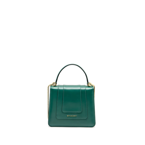 BVLGARI SERPENTI FOREVER TOP HANDLE CALFSKIN GREEN GHW