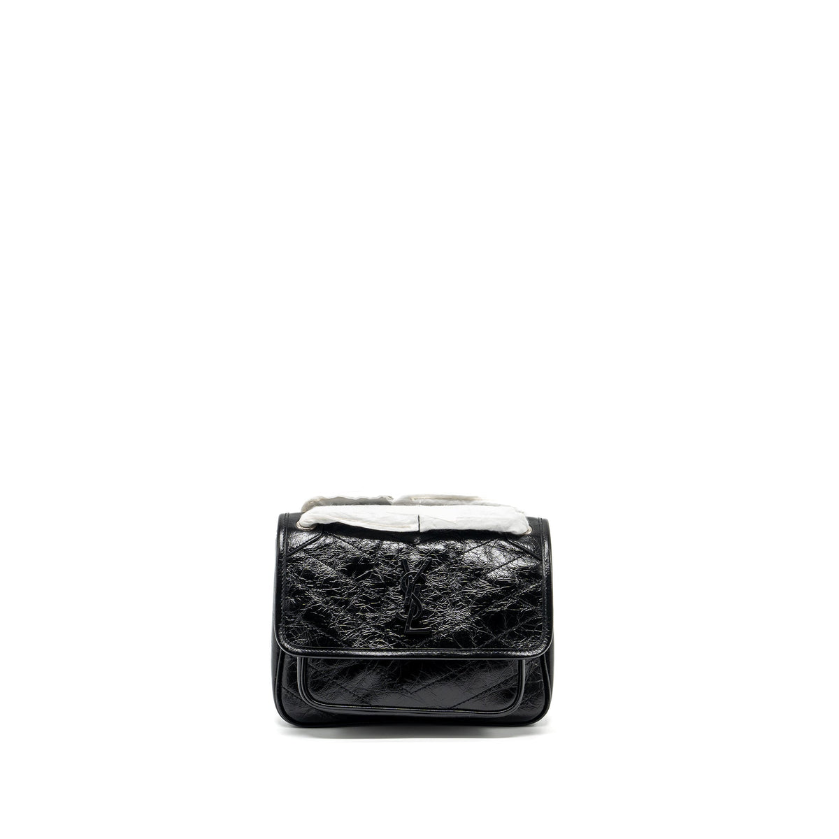 SAINT LAURENT NIKI BABY LEATHER BLACK SHW