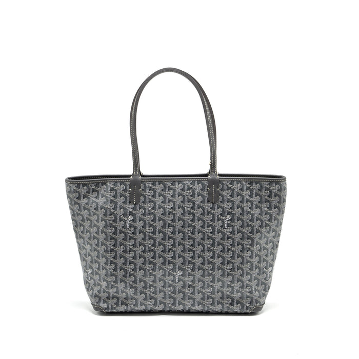 GOYARD ARTOIS TOTE BAG GOYARDLINE CANVAS/CALFSKIN GREY SHW