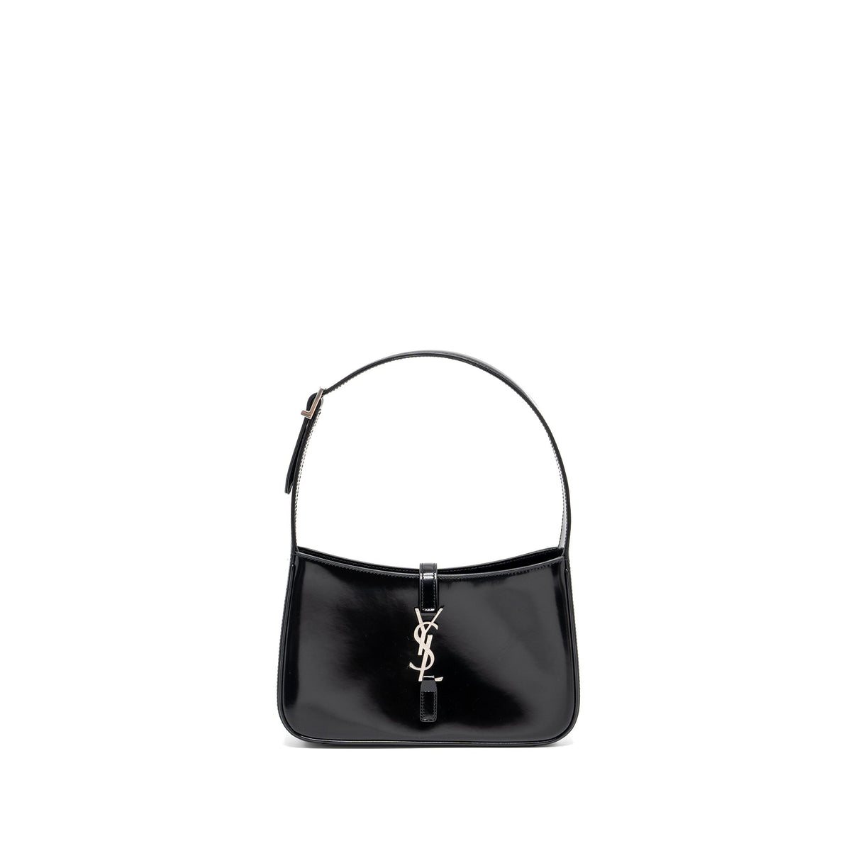 SAINT LAURENT LE 5 A 7 SHINY CALFSKIN BLACK SHW