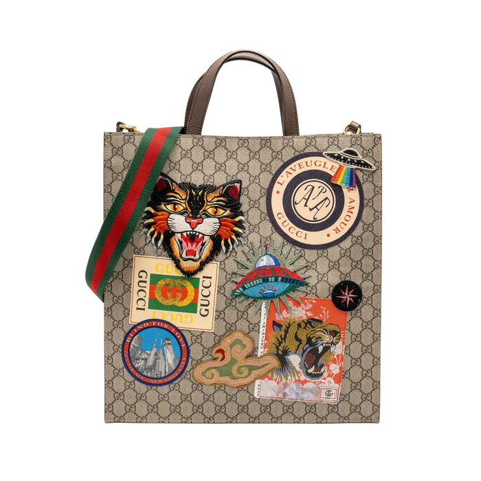 GUCCI SOFT TOTE BAG GG SUPREME CANVAS GHW