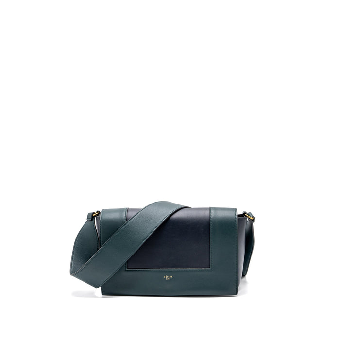 CELINE FRAME BAG CALFSKIN DARK GREEN/ DARK BLUE GHW