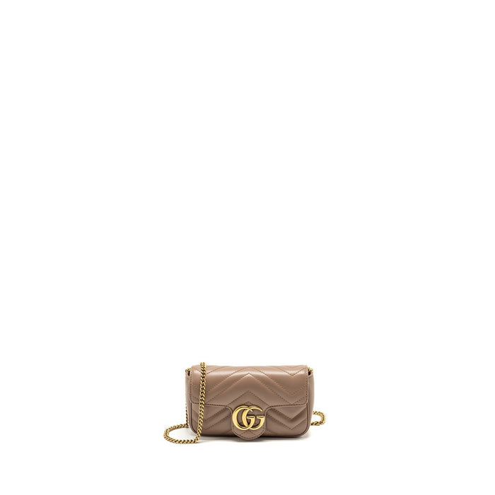 GUCCI GG MARMONT SUPER MINI BAG CALFSKIN BEIGE GHW