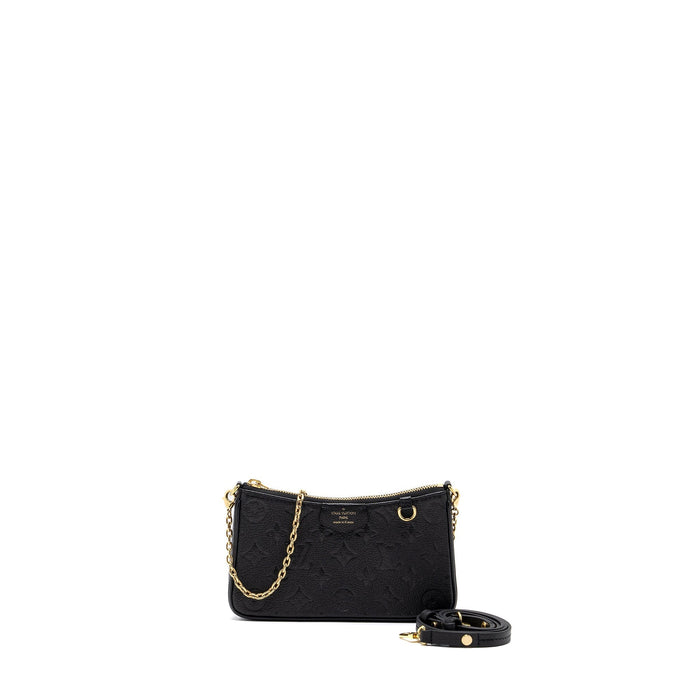 LOUIS VUITTON EASY POUCH ON STRAP MONOGRAM EMPREINTE BLACK GHW (NEW VERSION)