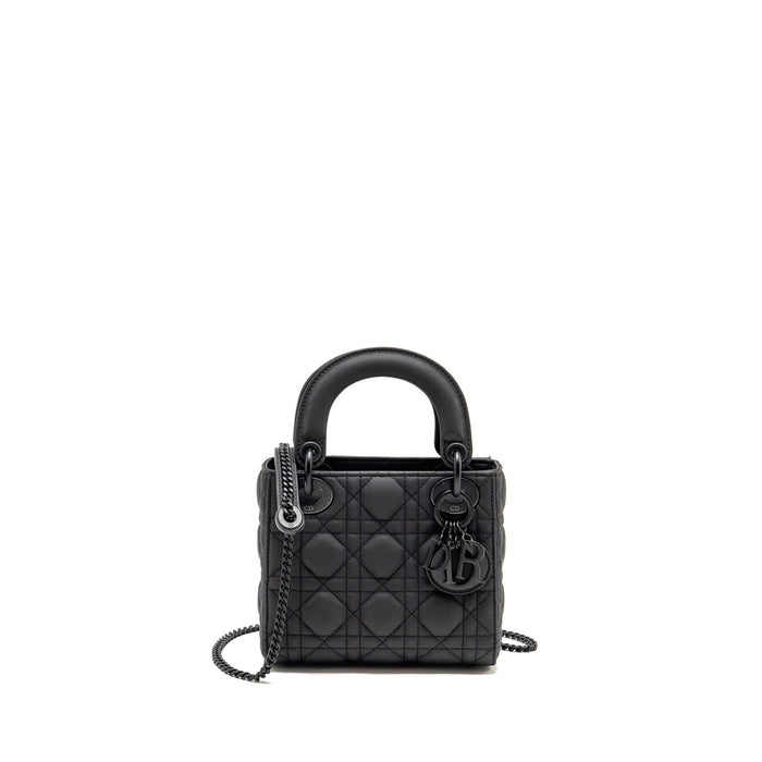 DIOR MINI LADY DIOR CALFSKIN SO BLACK