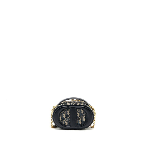 DIOR CD SIGNATURE OVAL CAMERA VAG DIOR OBLIQUE JACQUARD BLUE GHW