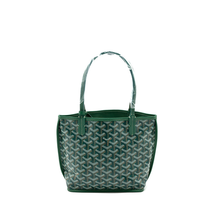 GOYARD MINI ANJOU TOTE BAG CANVAS / CALFSKIN GREEN SHW