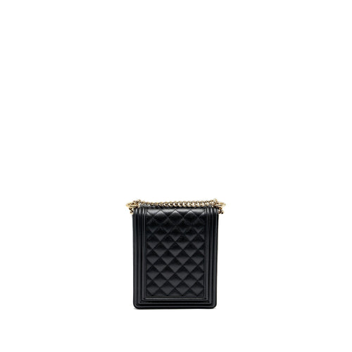 CHANEL NORTH SOUTH BOY BAG CAVIAR BLACK LGHW