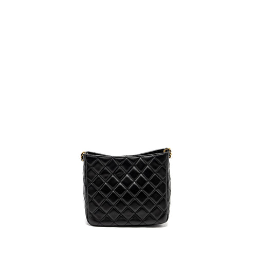 CHANEL 22B PEARL CRUSH HOBO BAG LAMBSKIN BLACK GHW (MICROCHIP)