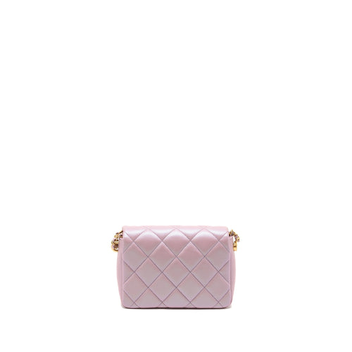 CHANEL 21K MY PERFECT MINI FLAP BAG CAVIAR IRIDESCENT PINK GHW (MICROCHIP)