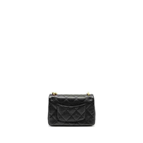 CHANEL COCO LOVE MINI FLAP BAG WITH ADJUSTABLE CHAIN CAVIAR BLACK GHW (MICROCHIP)