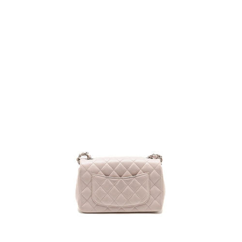CHANEL MINI RECTANGULAR FLAP BAG LAMBSKIN LIGHT PINK SHW (MICROCHIP)