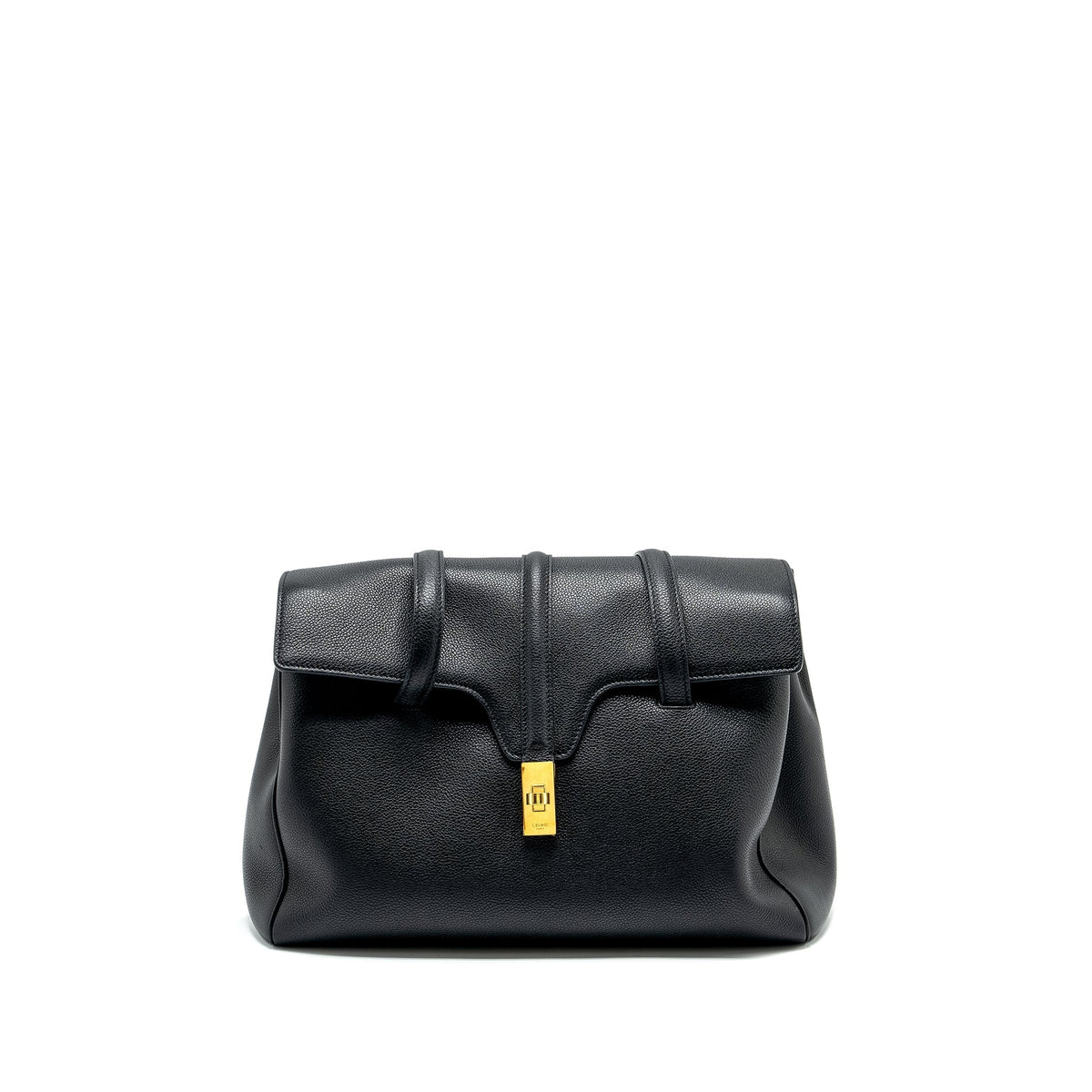 CELINE MEDIUM SOFT 16 BAG GRAINED CALFSKIN BLACK GHW