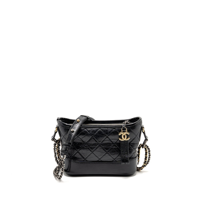 CHANEL SMALL GABRIELLE HOBO BAG CALFSKIN BLACK MULTICOLOUR HARDWARE