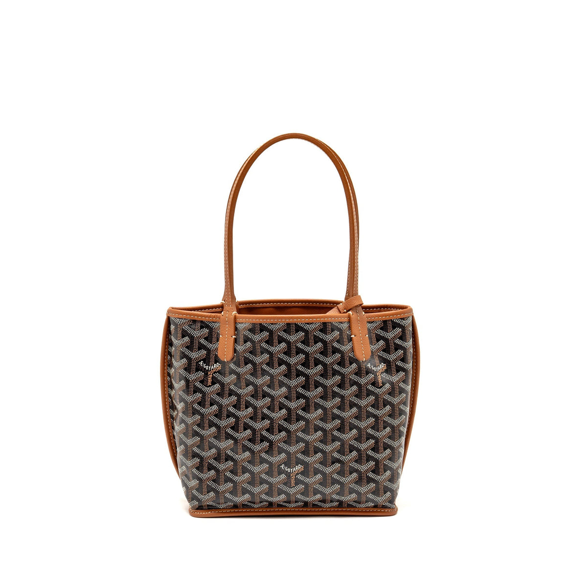 GOYARD MINI ANJOU TOTE GOYARDINE CANVAS/CALFSKIN TAN SHW