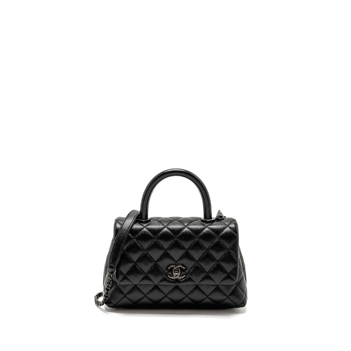 CHANEL SMALL COCO HANDLE CAVIAR SO BLACK