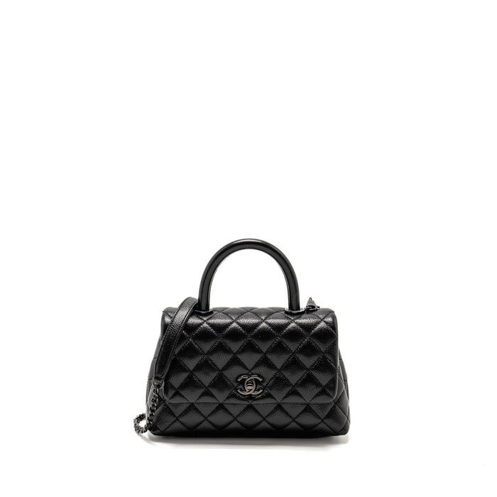 CHANEL SMALL COCO HANDLE CAVIAR SO BLACK