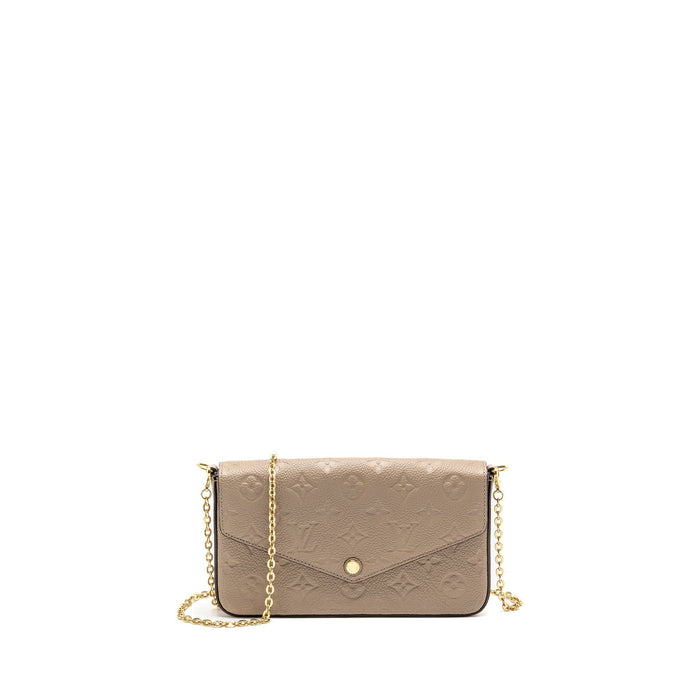 LOUIS VUITTON FELICIE POCHETTE MONOGRAM EMPREINTE TOURTERELLE GHW