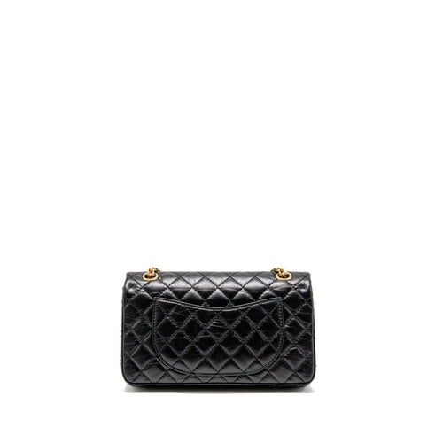 CHANEL SMALL 2.55 REISSUE FLAP BAG AGED CALFSKIN BLACK GHW