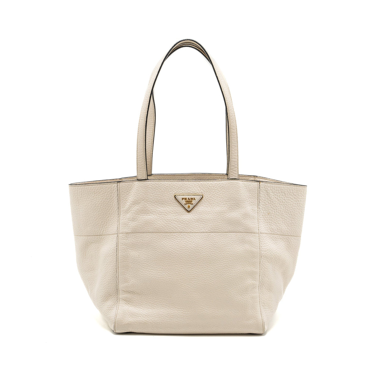 PRADA TOTE BAG CALFSKIN WHITE GHW