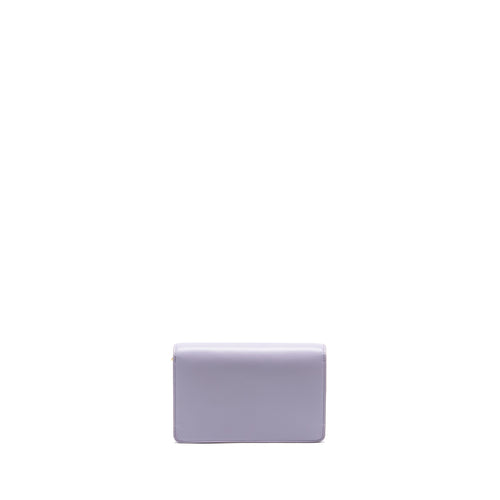 CELINE TRIOMPHE WALLET ON CHAIN MARGO SHINY CALFSKIN LIGHT LAVENDER GHW