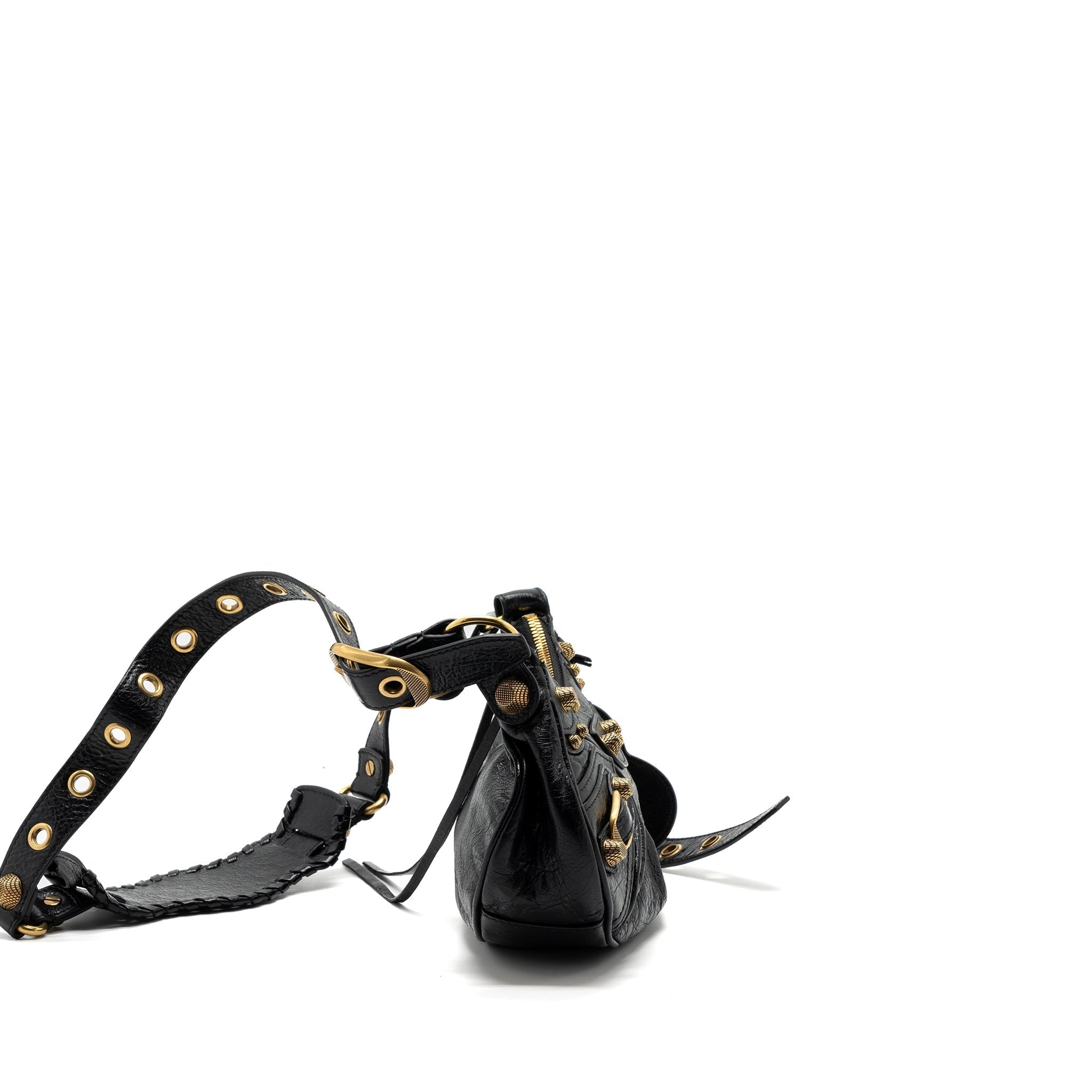 BALENCIAGA LE CAGOLE XS LAMBSKIN BLACK GHW