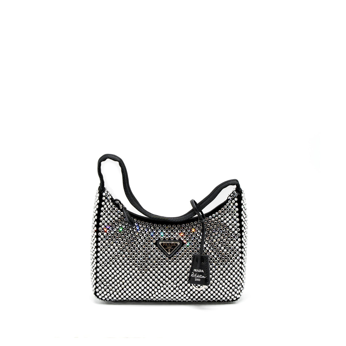 PRADA RE-EDITION 2000 MINI-BAG SATIN/CRYSTAL BLACK SHW