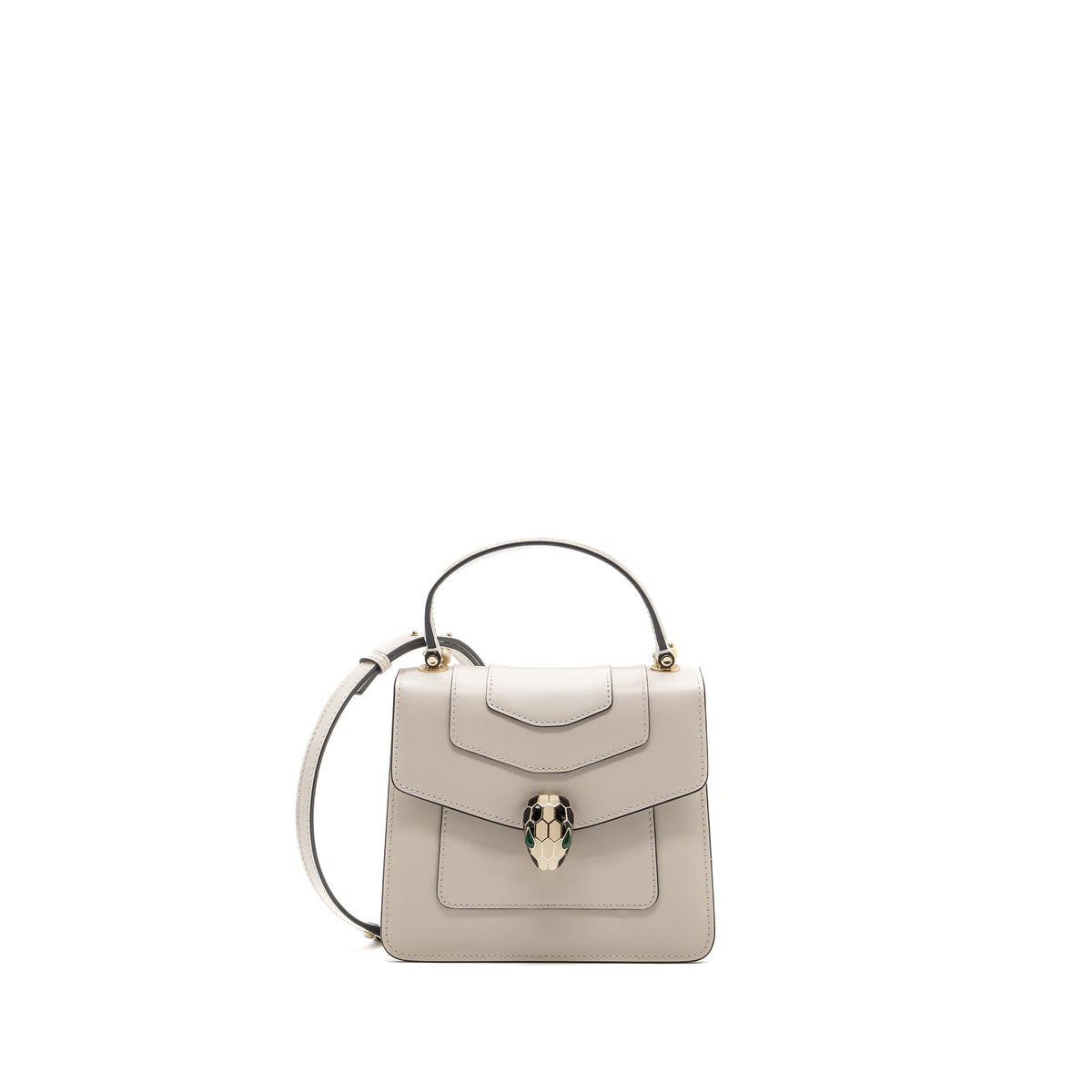 BVLGARI TOP HANDLE SERPENTI FOREVER CROSSBODY BAG CALFSKIN WHITE AGATE  LGHW
