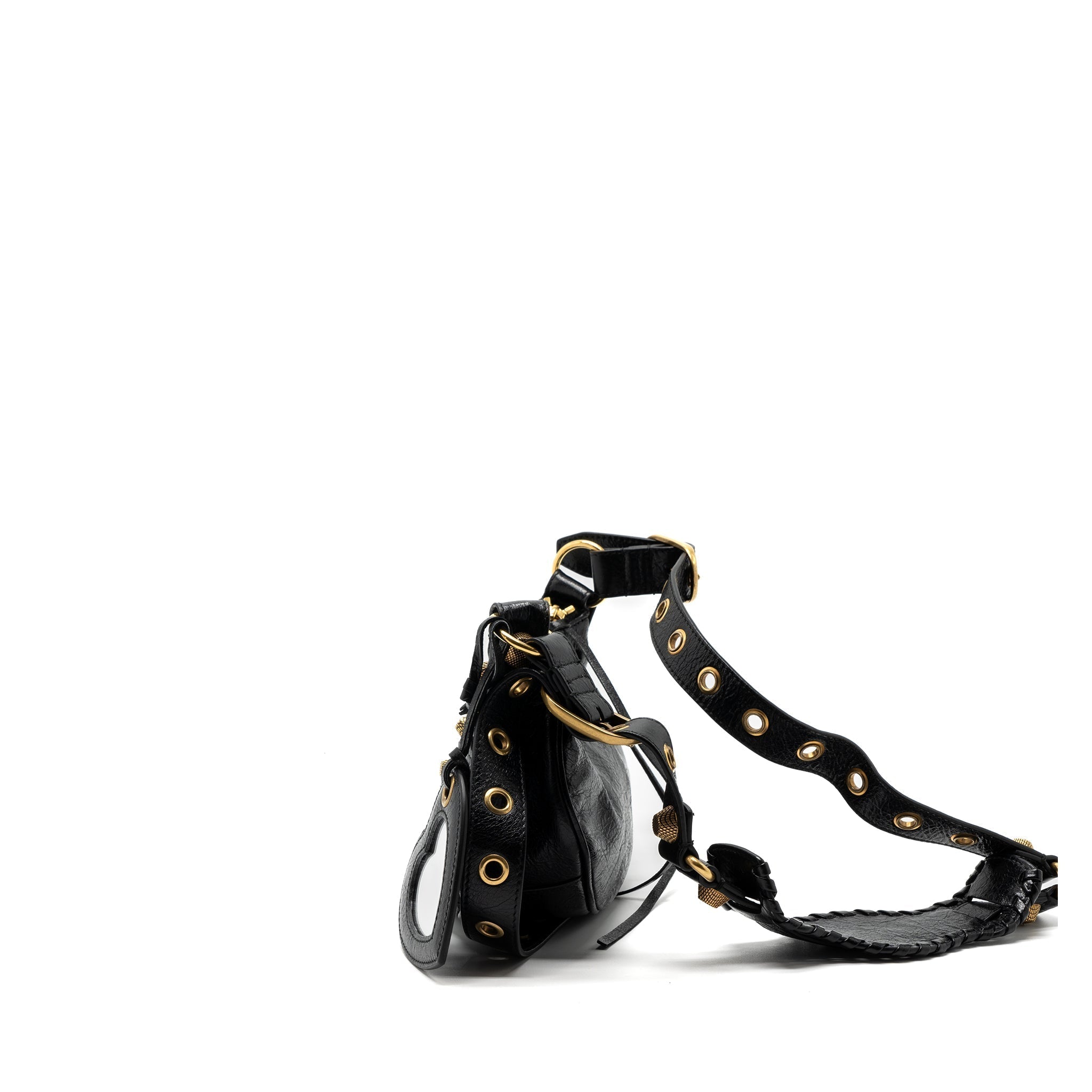 BALENCIAGA LE CAGOLE XS LAMBSKIN BLACK GHW