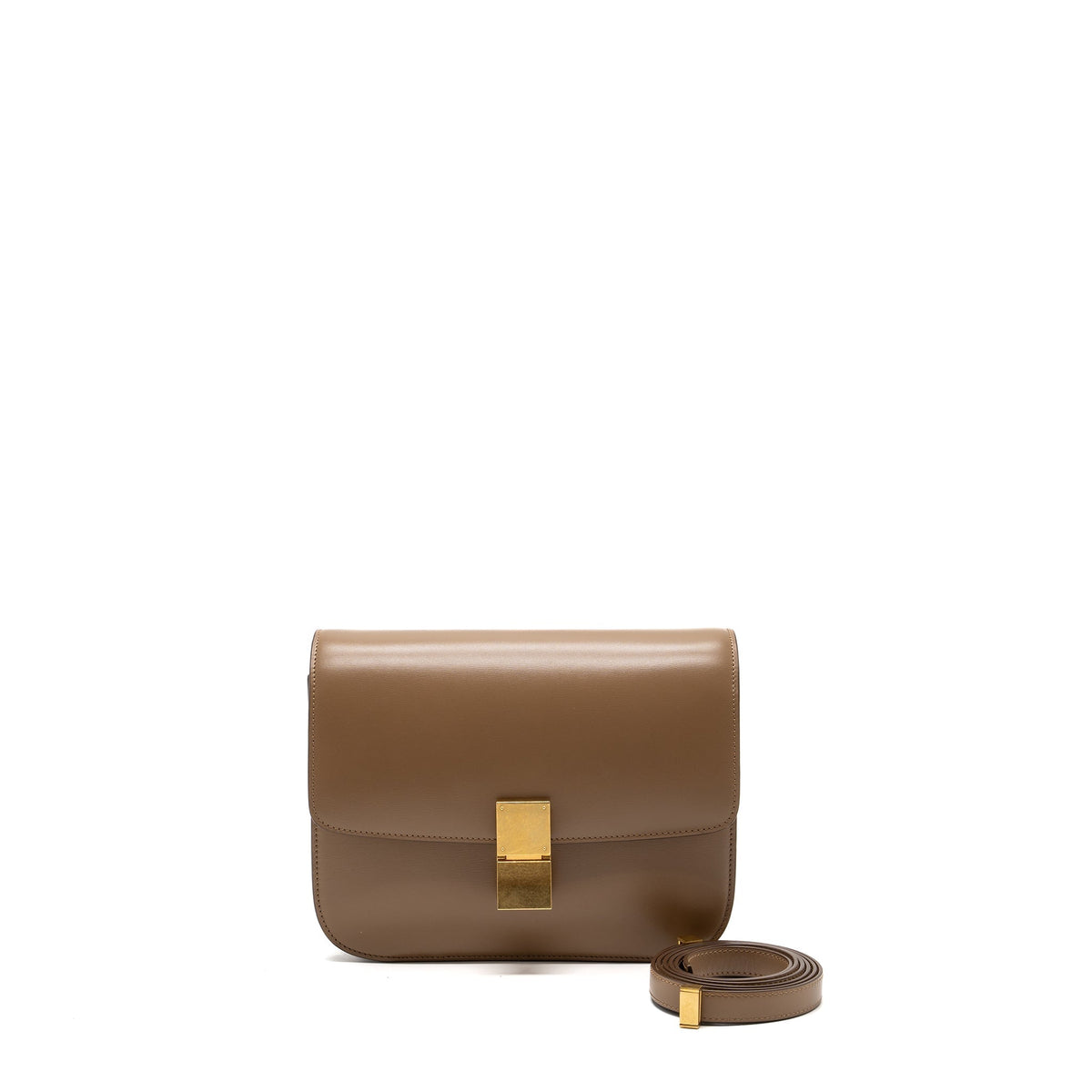 CELINE MEDIUM CLASSIC BOX BAG CALFSKIN BEIGE GHW