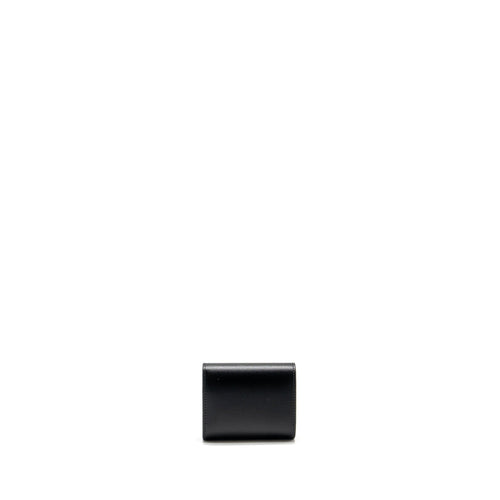 CELINE SMALL TRIOMPHE FLAP WALLET SHINY CALFSKIN BLACK GHW