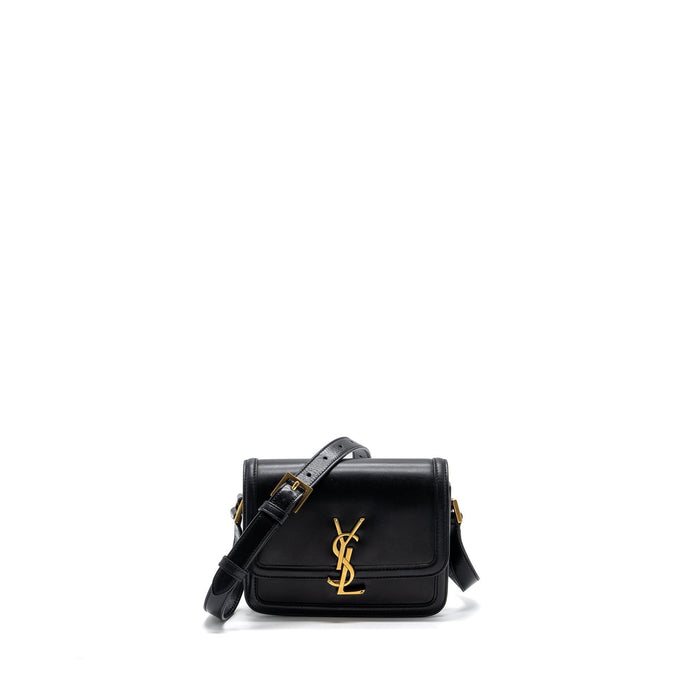 SAINT LAURENT SMALL SOLFERINO SATCHEL CROSSBODY BAG BOX CALFSKIN BLACK GHW