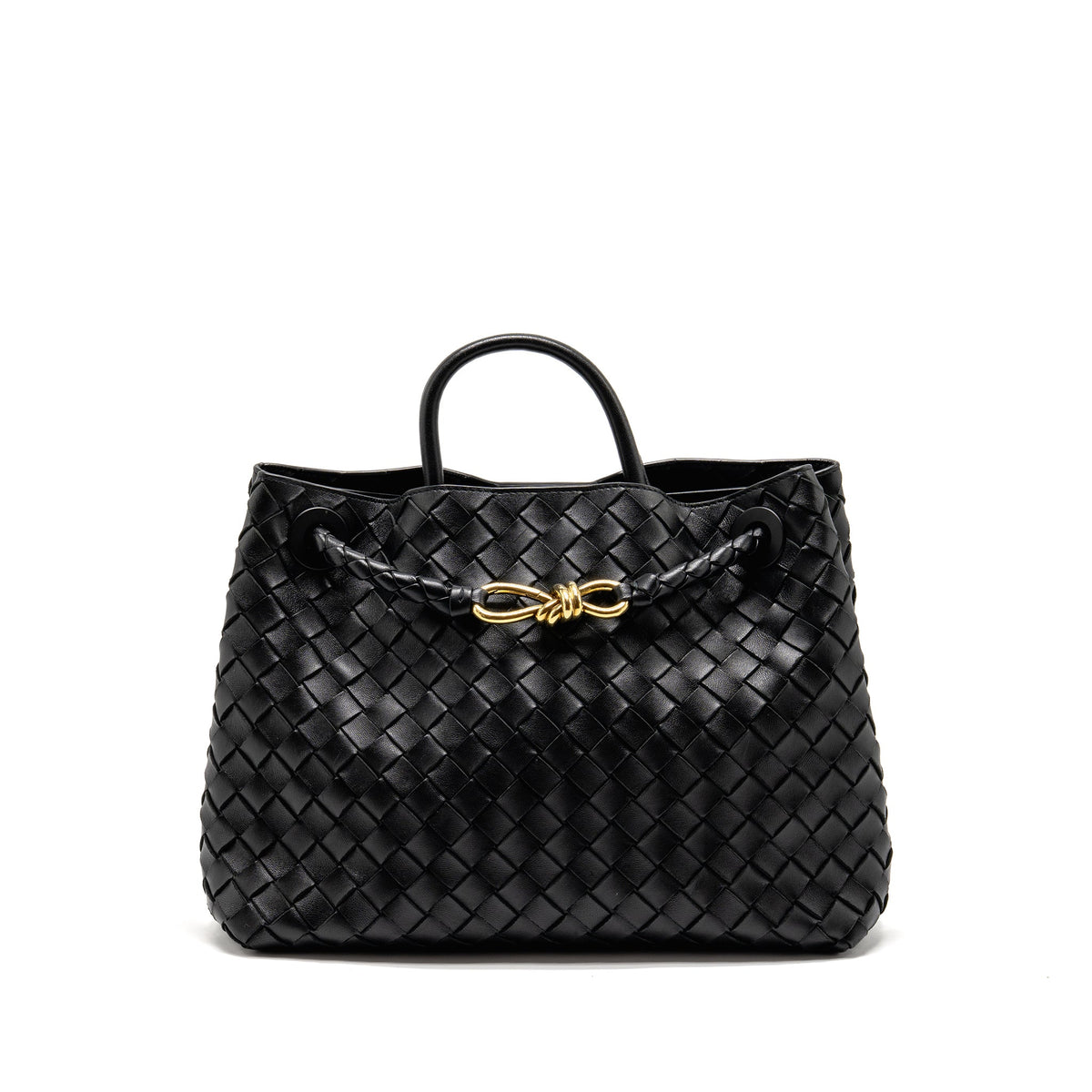BOTTEGA VENETA MEDIUM ANDIAMO LAMBSKIN BLACK GHW
