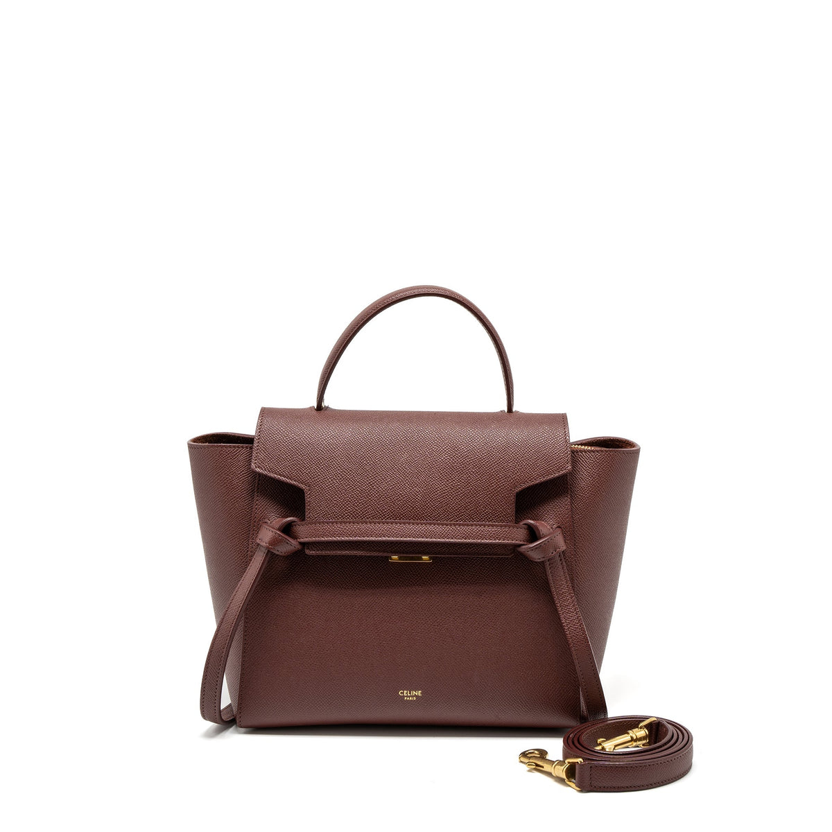 CELINE MICRO BELT BAG GRAINED CALFSKIN BURGUNDY GHW