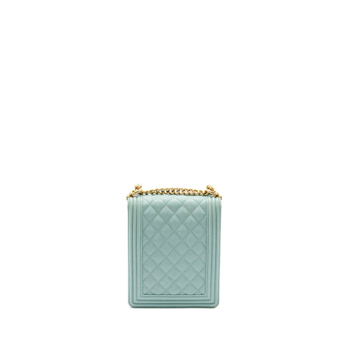 CHANEL NORTH SOUTH BOY BAG CAVIAR LIGHT BLUE GHW