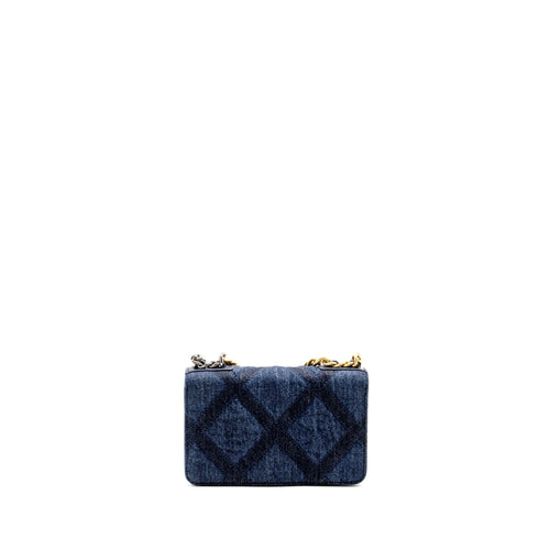 CHANEL 19 WALLET ON CHAIN DENIM BLUE MULTICOLOUR HARDWARE (MICROCHIP)