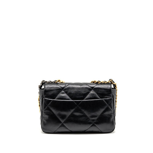 CHANEL SMALL 19 BAG GOATSKIN BLACK MULTICOLOUR HARDWARE